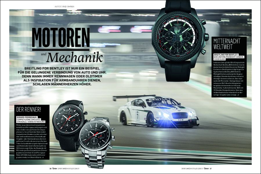 Uhren für den Motorsport im Chronos Sportuhren-Katalog 2016/17